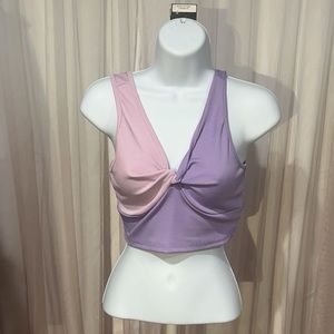 Front Twist Purple Crop Top